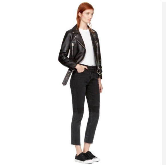 Helmut Lang High Rise Crop Slim Vintage Black Patchwork Jeans - Picture 11 of 11